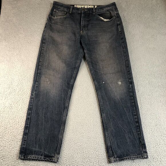 Vintage Southpole Jeans‎ Men 36x32 SkaterY2K Baggy THRASHED Distressed HipHop - Picture 1 of 16